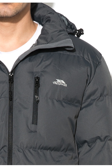 Trespass Fleece dzseki levehető kapucnival Clip MAJKCAI20001, Sötétszürke férfi