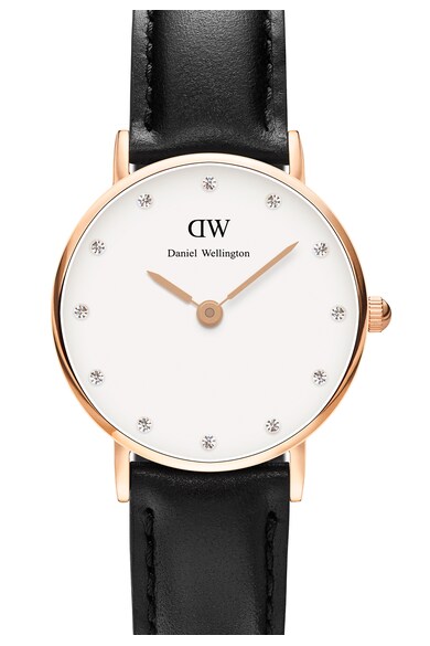 Daniel Wellington Ceas auriu rose cu o curea din piele Femei