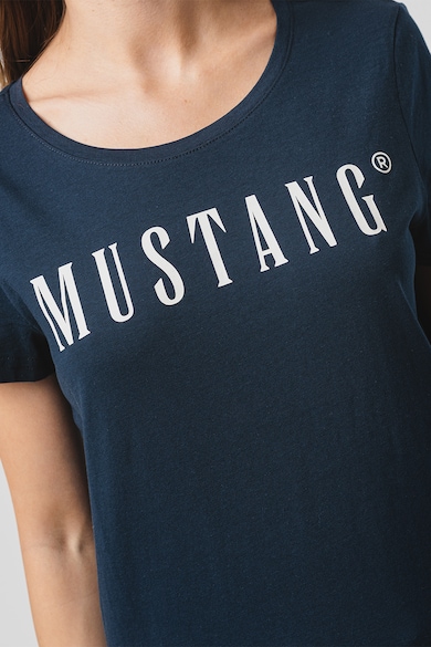Mustang Tricou cu imprimeu logo si decolteu rotund Femei