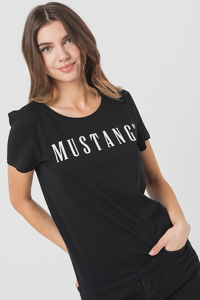 Mustang Тениска с лого и овално деколте Жени