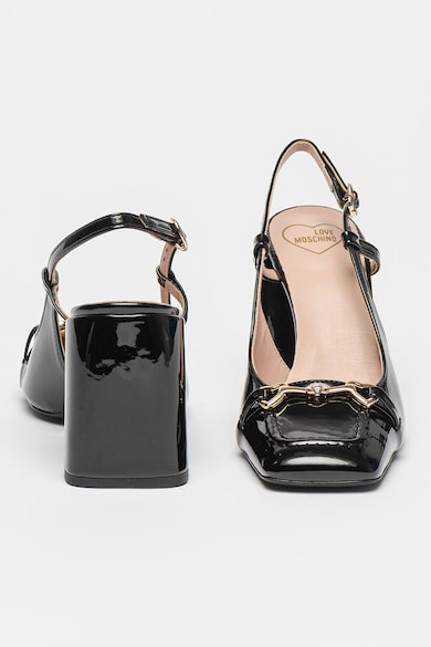 Love Moschino Sarokpántos lakkozott műbőr cipő női