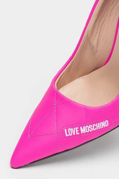 Love Moschino Pantofi din piele cu toc stiletto si garnituri cusute Femei