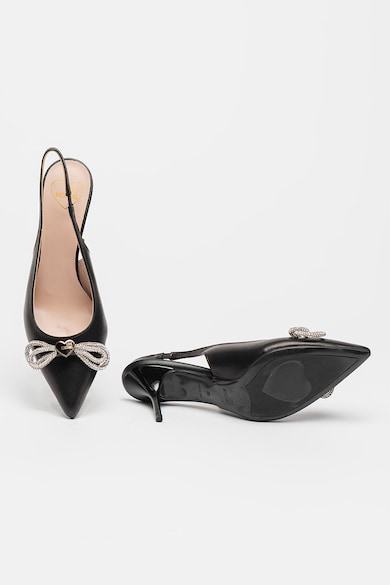 Love Moschino Кожени обувки с отворена пета и декоративни камъни Жени