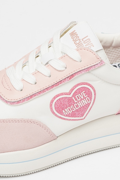 Love Moschino Telitalpú sneaker nyersbőr részletekkel női