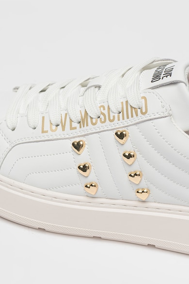 Love Moschino Bőr és műbőr sneaker fémrészletekkel női