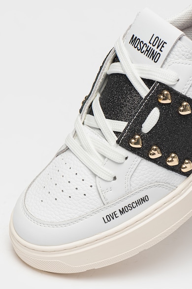 Love Moschino Bőr és műbőr sneaker fémrészletekkel női