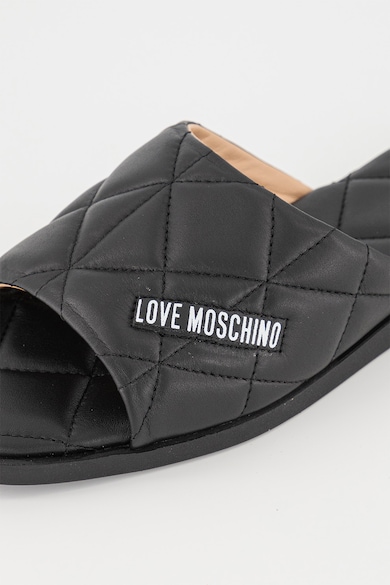 Love Moschino Кожени чехли с лого Жени