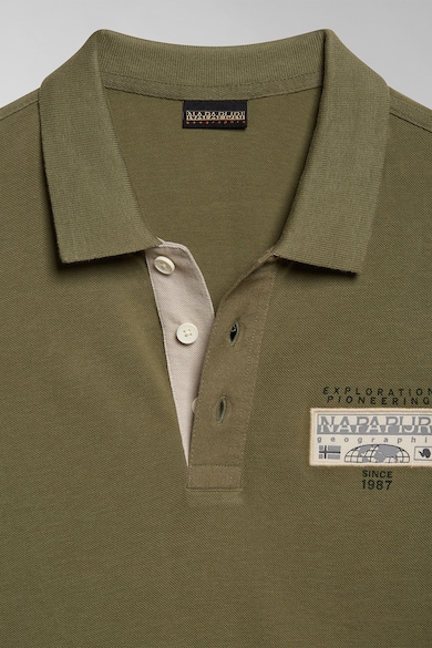 Napapijri Памучна тениска Amundsen с яка и пике ефект Мъже