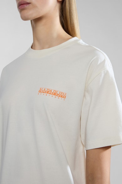 Napapijri Тениска S-Faber с овално деколте, лого и шарка Жени