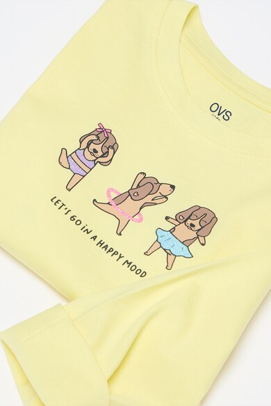 OVS Памучни блузи с принт на кученца - 2 броя Момичета