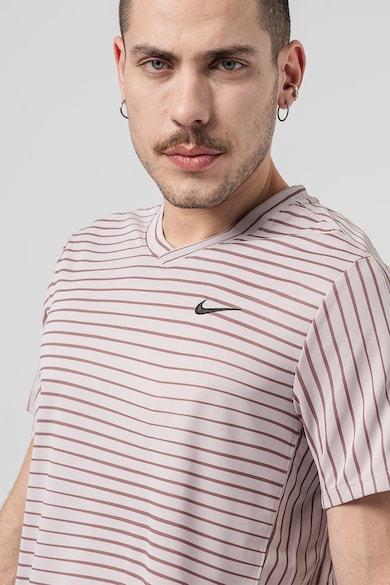 Nike Tricou cu tehnologie Dri-Fit si model in dungi, pentru tenis Barbati