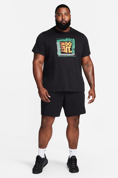 Nike Tricou cu decolteu la baza gatului si imprimeu Barbati