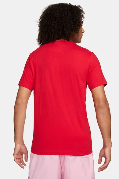 Nike Tricou cu decolteu la baza gatului si imprimeu frontal Barbati