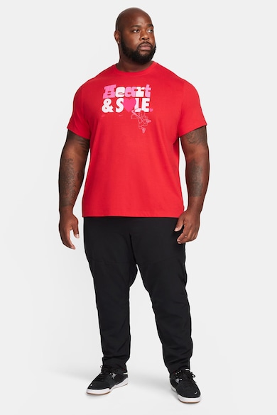 Nike Tricou cu decolteu la baza gatului si imprimeu frontal Barbati