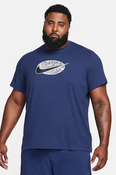 Nike Tricou cu decolteu la baza gatului si imprimeu logo Swoosh Barbati