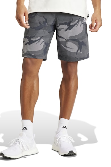adidas Sportswear Bermude din amestec de bumbac cu model camuflaj Essentials Barbati