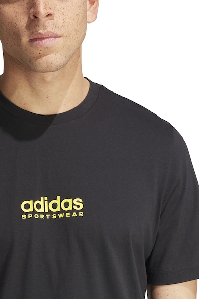 adidas Sportswear Памучна тениска с овално деколте и принт Мъже