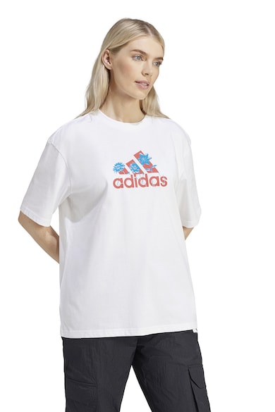 adidas Sportswear Logós és virágmintás póló női