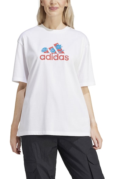 adidas Sportswear Logós és virágmintás póló női