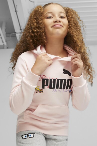 Puma Худи с лого и джоб кенгуру Момичета