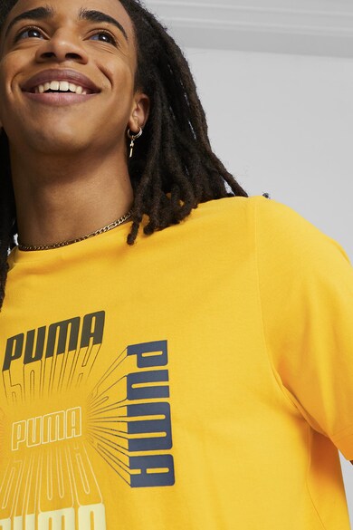 Puma Tricou cu imprimeu logo si decolteu la baza gatului Barbati