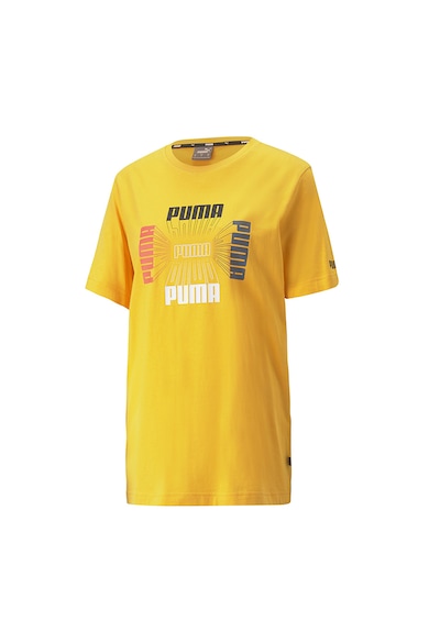 Puma Tricou cu imprimeu logo si decolteu la baza gatului Barbati