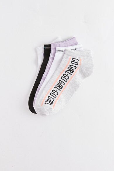 LC WAIKIKI Къси чорапи с надписи - 5 чифта Жени