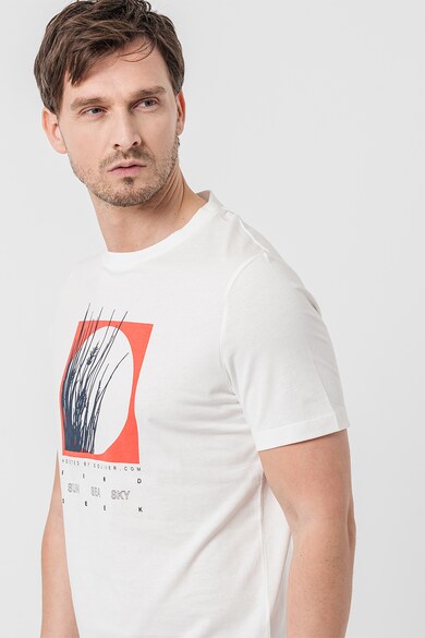 s.Oliver Памучна тениска с овално деколте Мъже