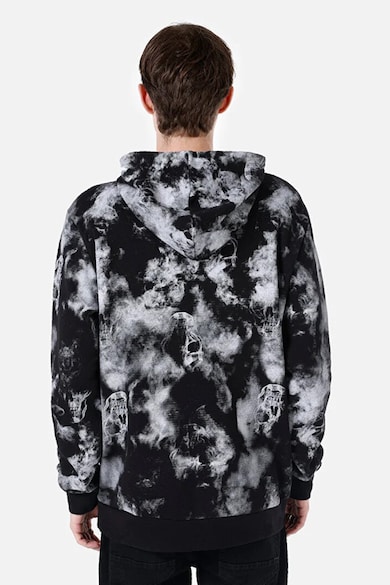 COLIN'S Batikolt mintás pulóver húzózsinóros kapucnival férfi