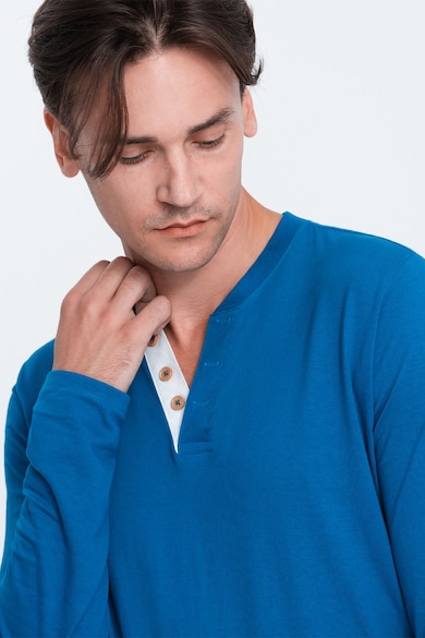 OMBRE Блуза от памук с цепка с копчета Мъже