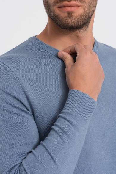 OMBRE Kerek nyakú egyszínű pulóver férfi
