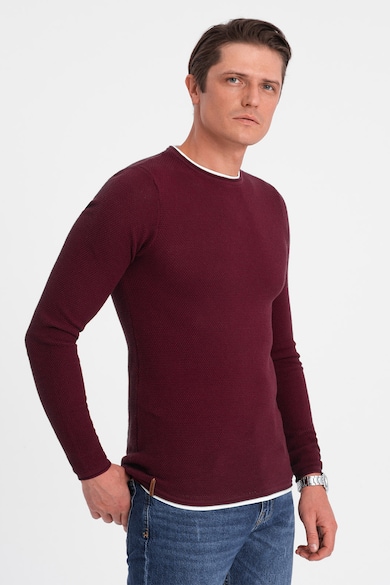 OMBRE Szűk fazonú egyszínű pulóver férfi