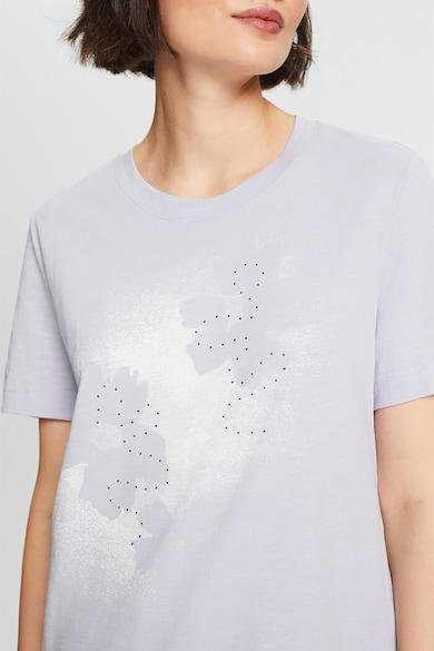 Esprit Тениска от памук с декоративни камъни Жени