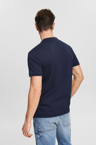 Esprit Tricou de bumbac organic cu decolteu Henley Barbati