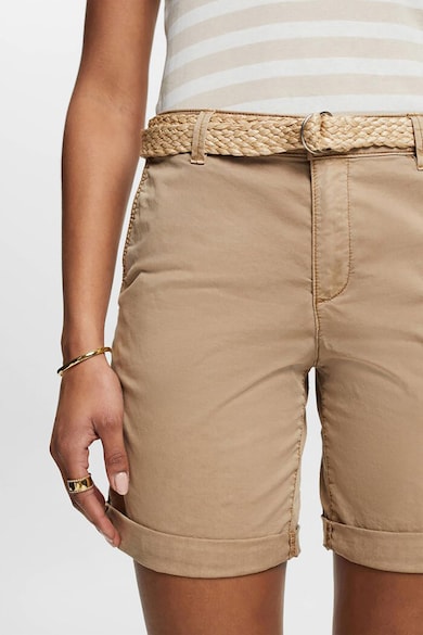 Esprit Pantaloni scurti chino din amestec de bumbac cu talie inalta Femei