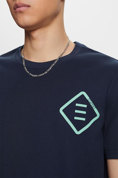 Esprit Тениска от памук с овално деколте и лого Мъже