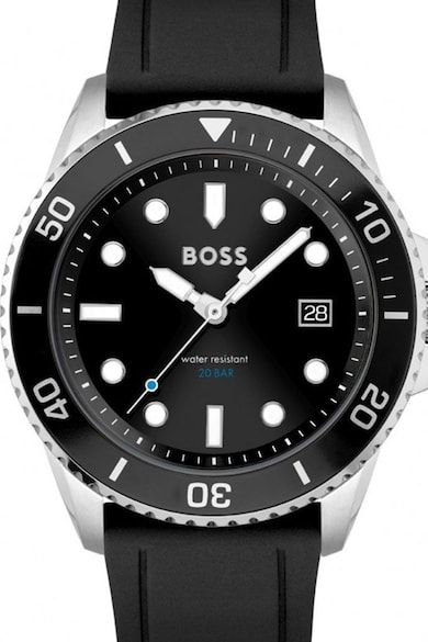 BOSS Кварцов часовник със силиконова каишка Мъже