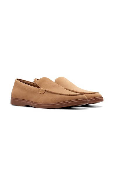 Clarks Pantofi loafer uni de piele intoarsa Barbati