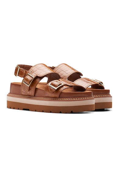 Clarks Sandale de piele cu aspect de piele de crocodil Orinoco Glide Femei