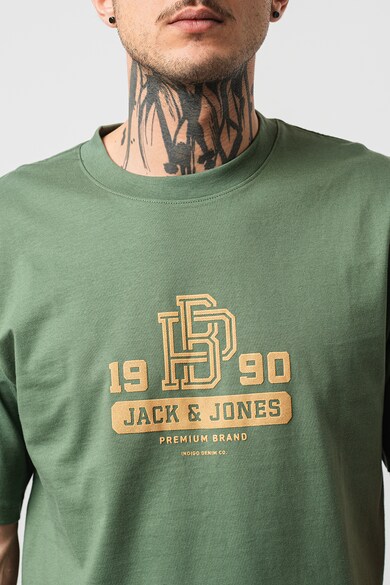 Jack & Jones Тениска с овално деколте и принт Мъже
