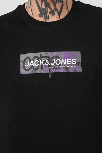 Jack & Jones Tricou cu decolteu la baza gatului si imprimeu logo Barbati
