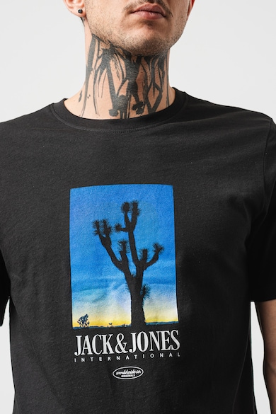 Jack & Jones Lucca fotómintás póló logóval férfi
