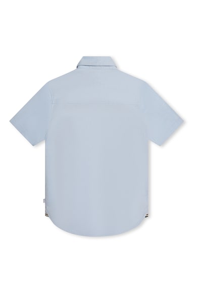 BOSS Kidswear Риза от памук с къси ръкави Момчета