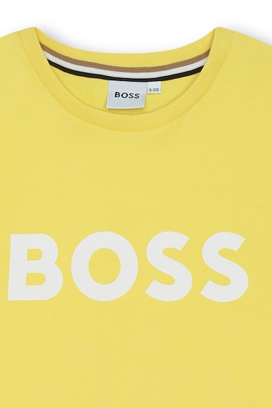 BOSS Kidswear Logós pamutpóló Fiú