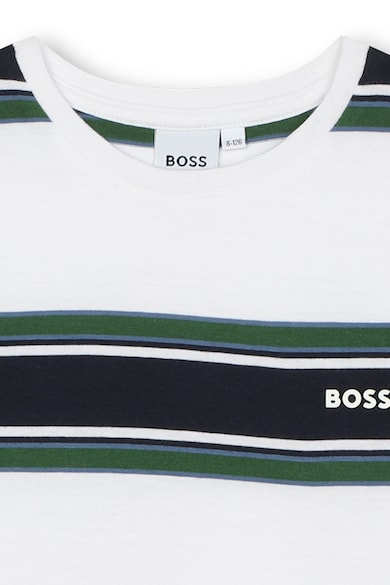 BOSS Kidswear Kerek nyakú csíkos póló Fiú