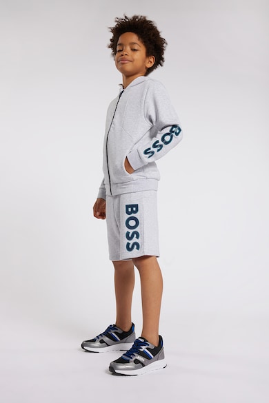 BOSS Kidswear Logómintás rövidnadrág oldalzsebekkel Fiú