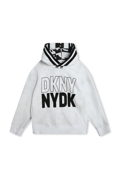 DKNY Ejtett ujjú logós kifordítható pulóver kapucnival Fiú