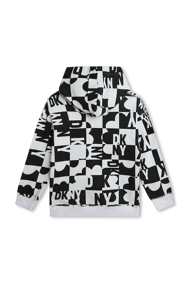DKNY Ejtett ujjú logós kifordítható pulóver kapucnival Lány