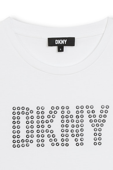 DKNY Tricou din bumbac cu decolteu la baza gatului Fete
