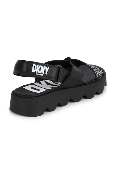 DKNY Кожени сандали с велкро и лого Момичета